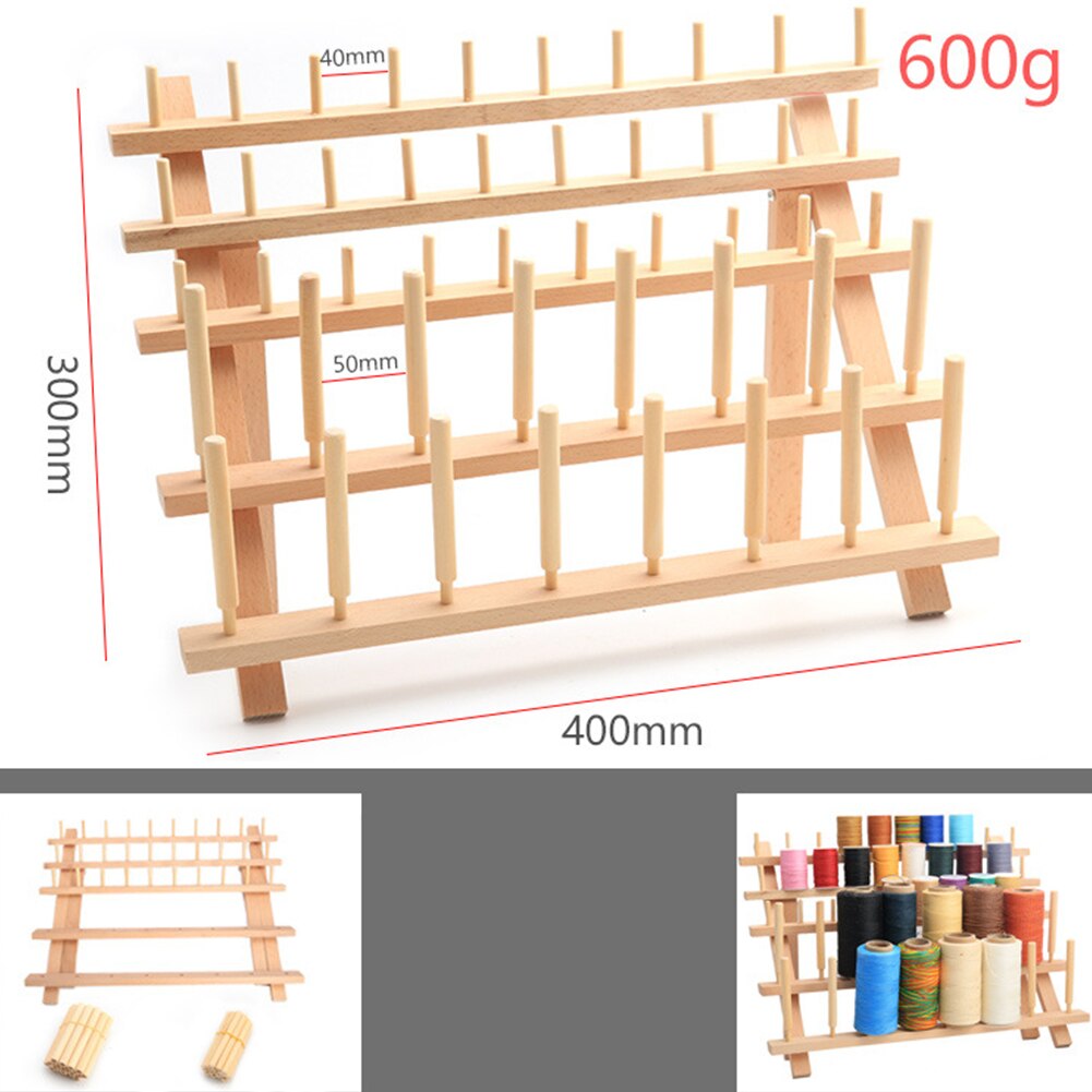 46/60 Spools Folding Wooden Thread Stand Holder Cones Stand Shelf Sewing Embroidery Storage Organizer rack