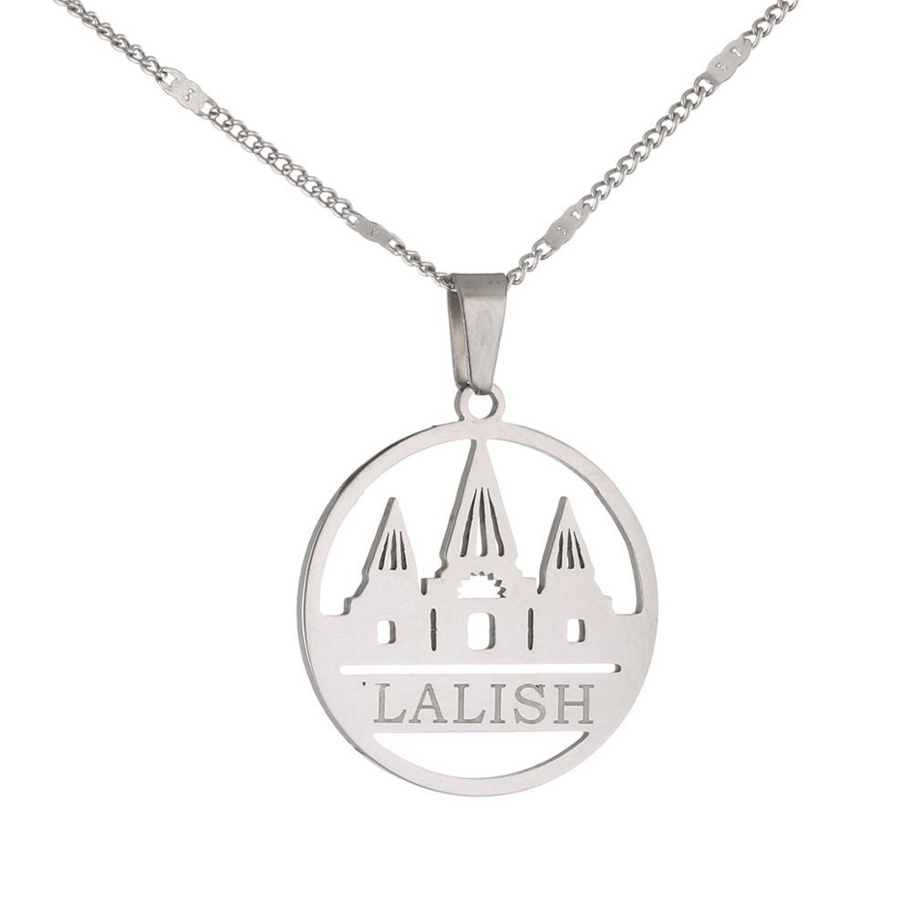 Collar con colgante de acero inoxidable para mujer, Color dorado, Yezidi, fe, peregrinación, joyería para mujer