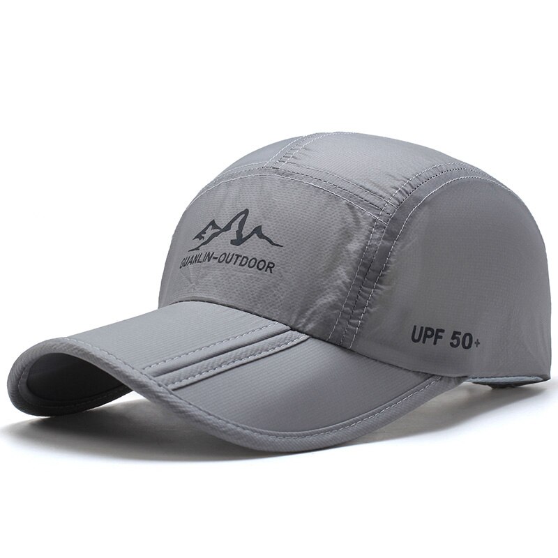 [AETRENDS] Ultradunne Sneldrogend Vouwen Baseball Cap Mannen Vrouwen Zomer Hoed Reizen Zonnescherm Hoeden Z-5119: Light Gray