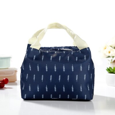 Uovga Oxford Kleine Koeltas Vrouwen Draagbare Lunch Tas Afdrukken Ijs Voedsel Zakken Thermische Zakken Travel Organizer Bolsa Termica: Navy