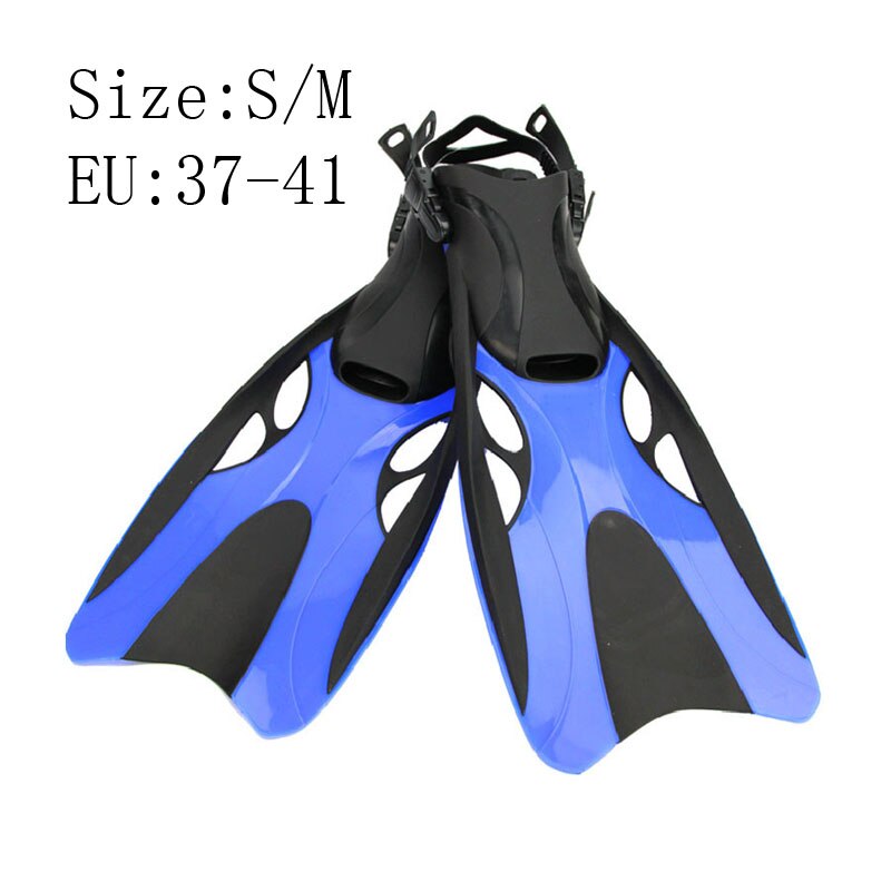 Volwassenen Zwemmen Vinnen Silicone Verstelbare scuba schoenen lange Submersible Professionele Snorkelen Voeten monofin Duiken Flippers: Blue S M