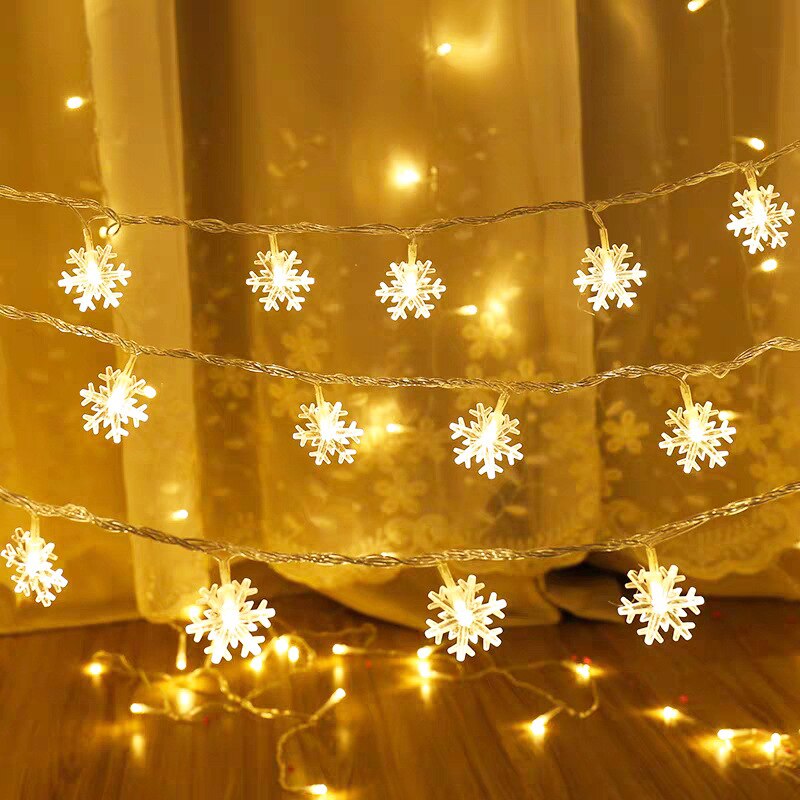 Weihnachten Gebühr Licht Schneeflocke LED Schnur Licht Girlande Dekoration für Zuhause Weihnachten Santa Claus Neujahr Ornament