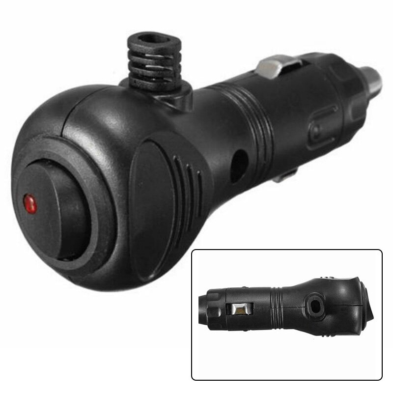 Lighter Car Cigarette Plug Socket Male Replacement Charger LED On-Off Switch
