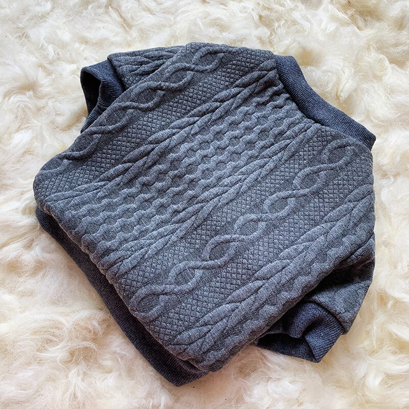 Pet Dog Clothes Winter Pug Clothes French Bulldog Clothing Poodle Pomeranian Schnauzer Dog Sweater Apparel Corgi Coat Outfit: Navy Blue / XS