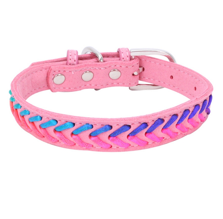 Braided Dog Collars Soft Suede for Small Medium Dog Pet Puppy Chihuahua