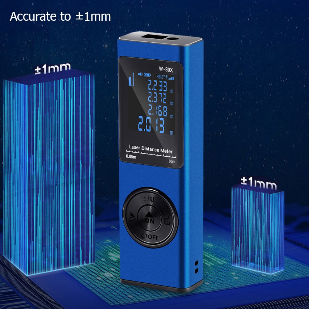 Handheld Rangefinder Digital Mini Distance Measuring Meter Electronic Space Measurement Device for Area Volume Distances