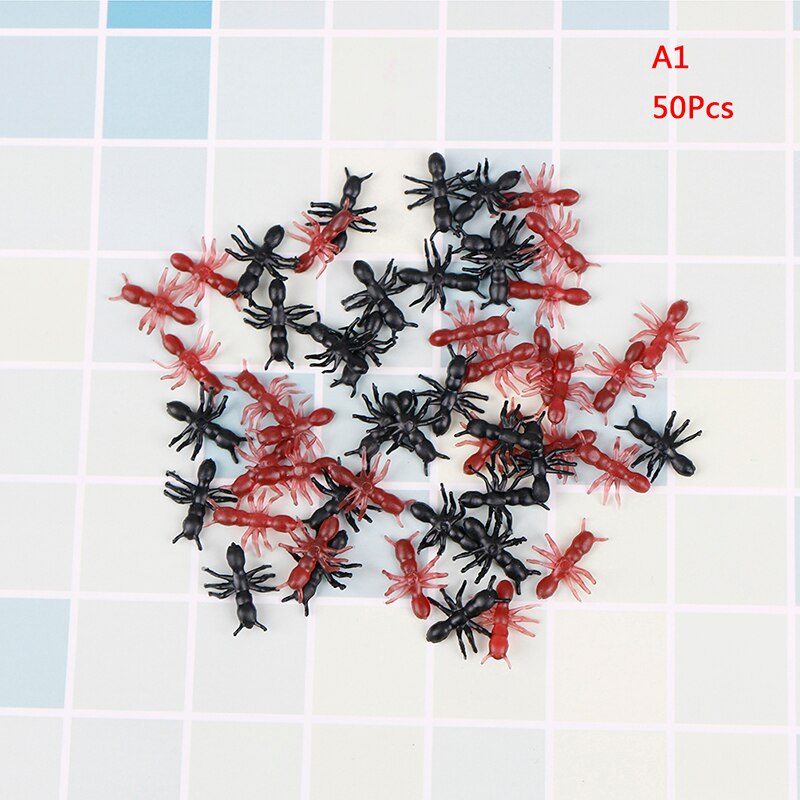 50/100/200Pcs Simulation Ants Plastic Realistic Halloween Stimulating Ants Pranks Joking Toys