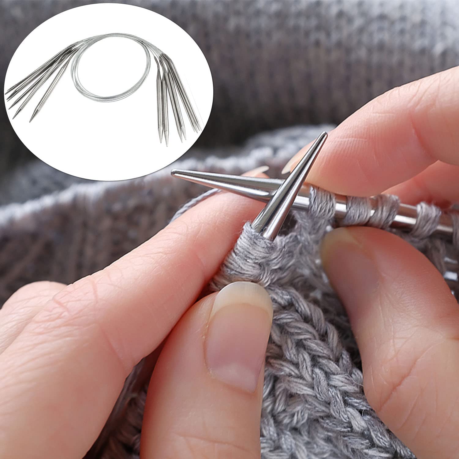 43/60/80/100/120cm ferri da maglia circolari in acciaio inossidabile aghi tutto'uncinetto per maglieria perni per tessitura fai da te strumenti artigianali ad fa