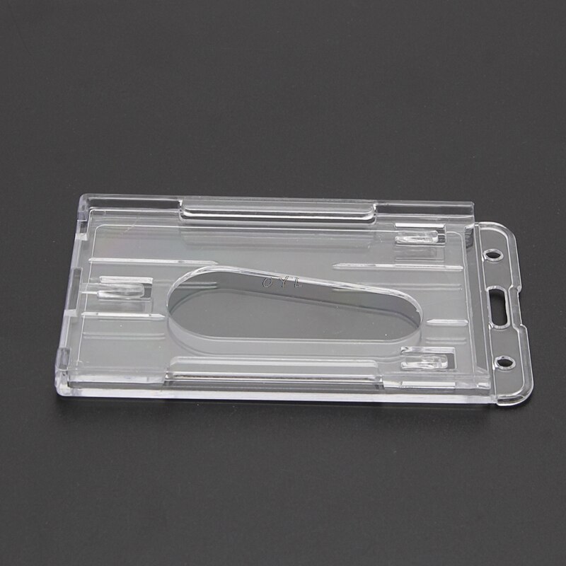 Hard Plastic ID Access Card Cover Credit Card Case Badge Holder Double Side