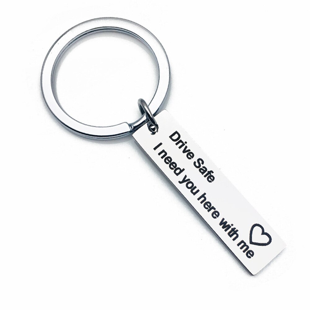 Paar Auto Keychain Nette Männer Frauen Schlüsselanhänger Edelstahl Anhänger Schlüssel Zubehör Liebe Schlüssel Ring Benutzerdefinierte Stick Sicher Schlüssel Kette: 1