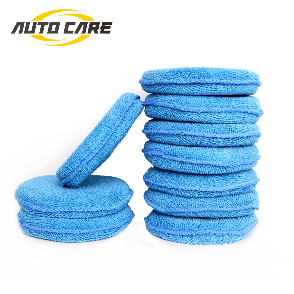 Aplikator wosku z mikrofibry 10 sztuk 5 "średnica ultra miękka mikrofibra z kieszonką na palec polski wosk samochodowy zastosuj zmywacz polerować naramienniki