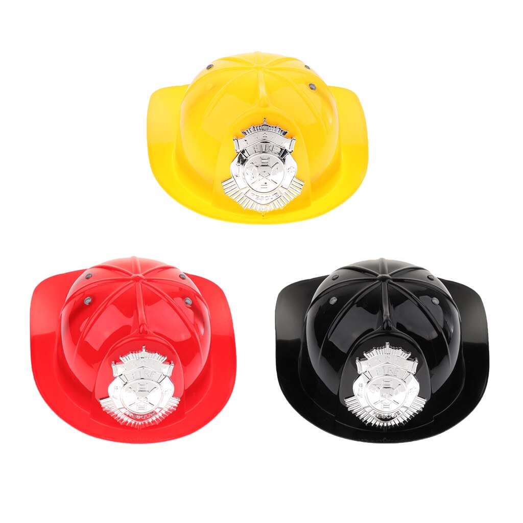 Kid Pretend Play Fireman Chief Simulation Safety Helmet Firefighter Plastic Hat Cap Toy