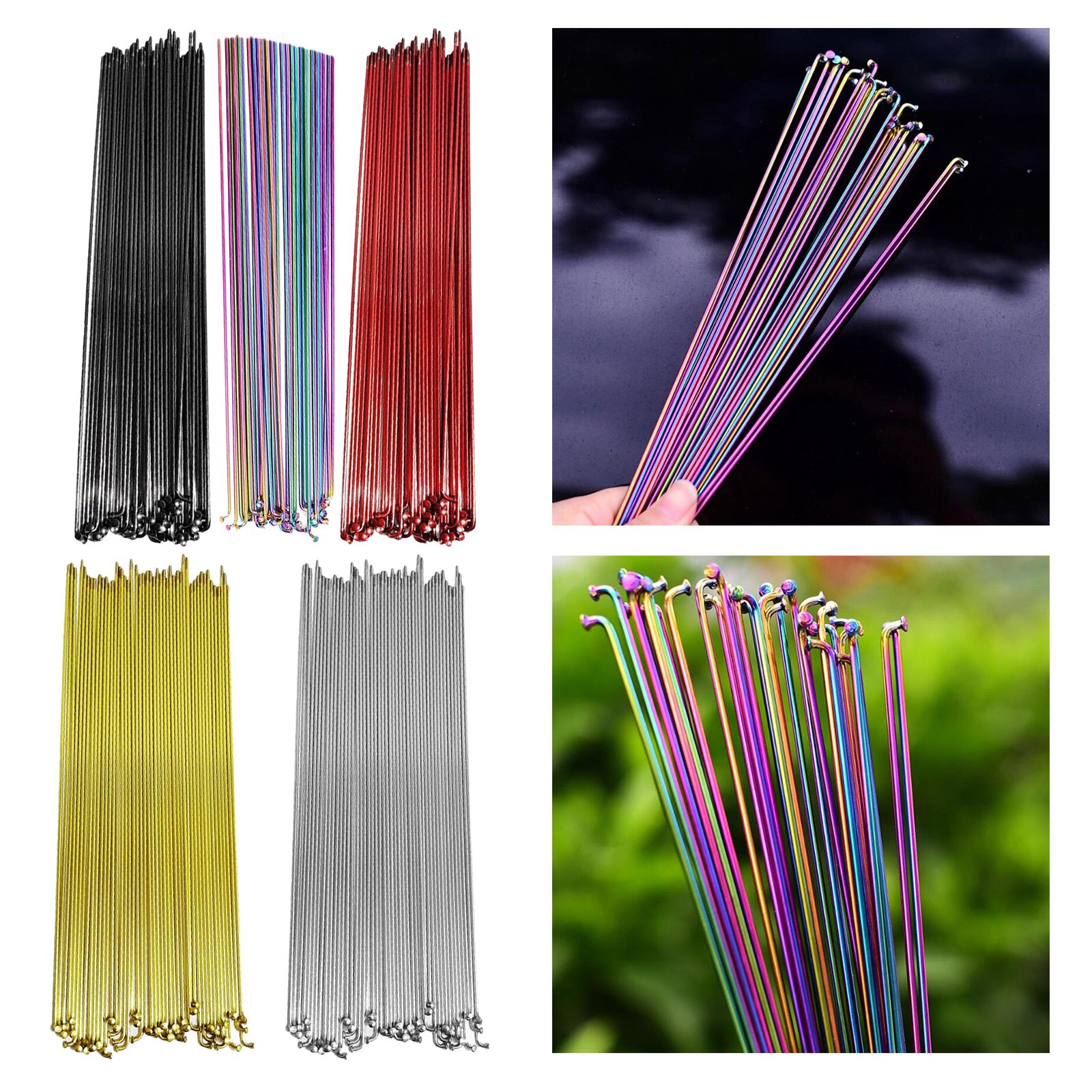 Ensemble de 36 rayons de roues de bicyclette, 268mm/273mm/280mm, pièces de roues de bicyclette de route et de vtt