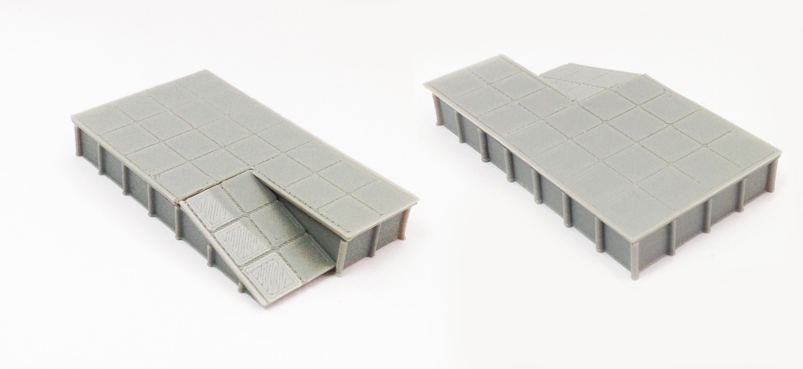 Outland Models Platform / Loading Dock x2 N Scale 1:160 Train Railroad Layout: Wide x2