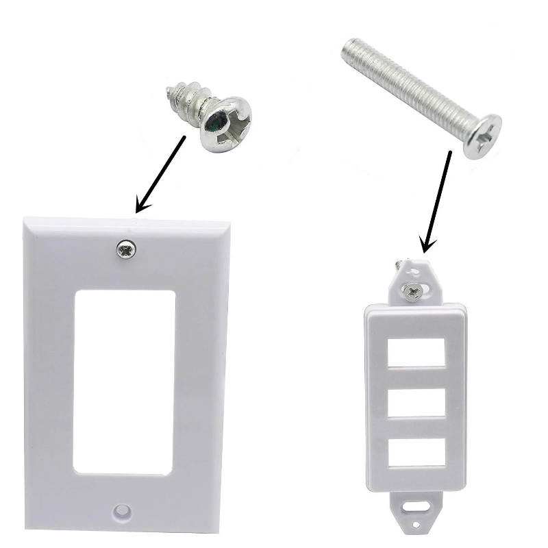 HDMI &USB 3.0 Wall Plate 3 Port, HDMI Socket Plug Insert Jack Outlet Panel Mount Support 4K 60Hz HDR 1080P 3D Ethernet