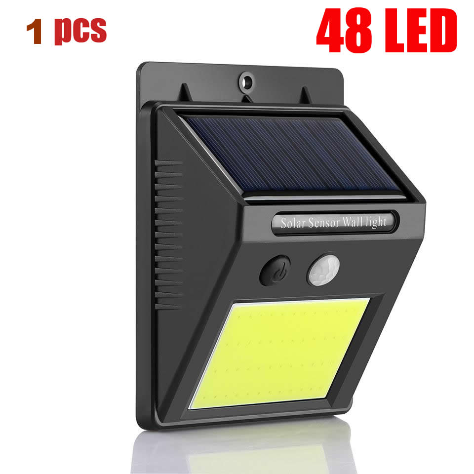 1-4PCS Super Bright Solar Lights LED Solar Power Outdoor Motion Sensor Light,LED on Both Side Waterproof for Deck,Yard,Garden,Pa: cob 48 led 1 pcs
