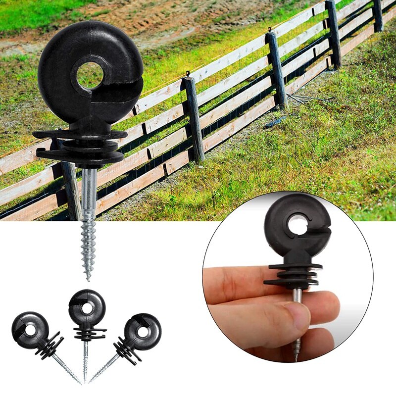 25Pcs Electric Fence Insulator Screw-in Insulator Fence Ring Post Wood Post Insulator,Livestock Fence Accessories