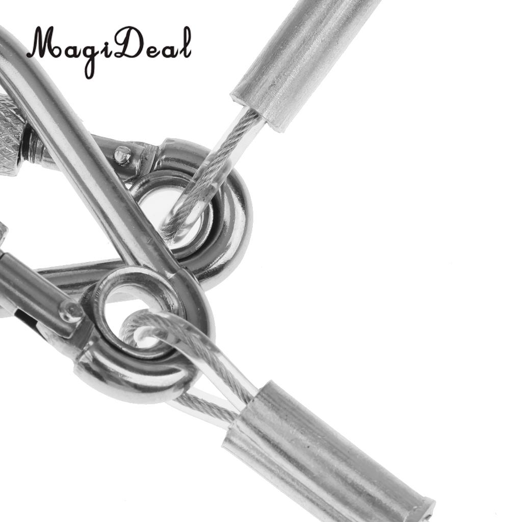 Magideal duurzaam roestvrij staal 1.6m intrekbare draad opgerolde lanyard veiligheidslijn met slot karabijnhaken roeiboot onderdelen benodigdheden