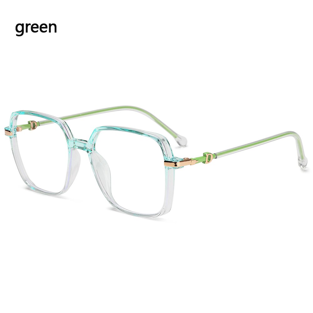 Ultralight Platte Spiegel Brillen Computer Bril Transparant Frame Brillen Stralingsbescherming Vision Care Anti Blauw Stralen: green1