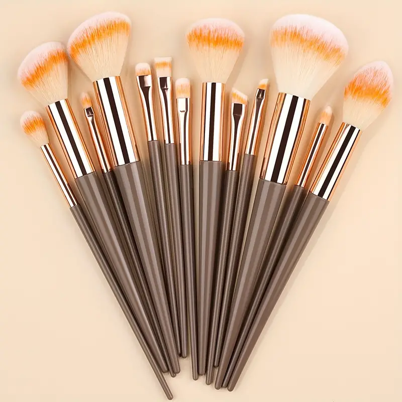 13PCS Makeup Brush Set Soft Fluffy Eye Shadow Foundation Blush Highlighter Concealer Brush Female Beauty Tool Christmas: Yellow