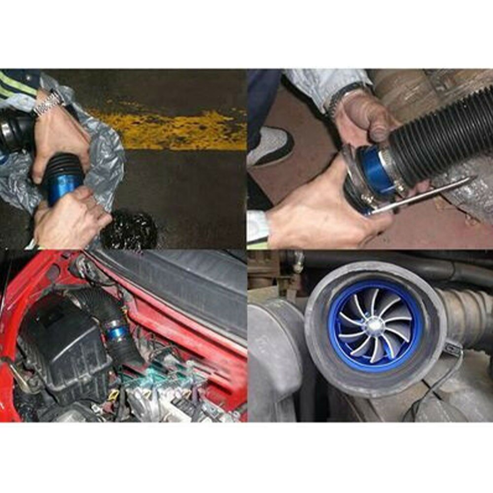 Car Turbocharger Modified Metal Auto Turbo Kit Double-sided Turbo Intake Turbo Car Engine Turbocharger