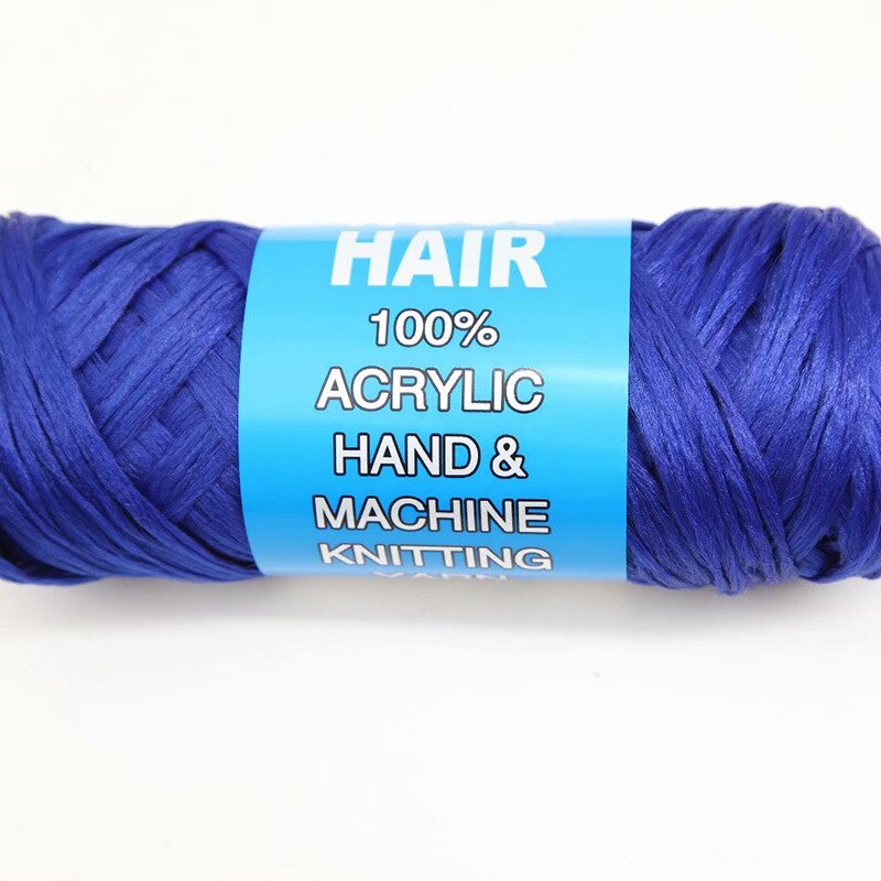 5 stk ønske om hårgarn brasiliansk uldhår lavtemperaturs flammehæmmende syntetisk fiber til fletning: Blå