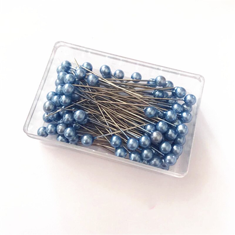100Pcs/Box 40mm Colorful Round Pearl Head Needles Stitch Straight Push Sewing Pins For Dressmaking DIY Sewing Tools Positioning: 11