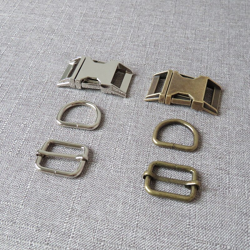 10 Sets 25 Mm Heavy Metal D Ring Richter Riem Bandjes Slider Release Gesp Snap Sluiting Voor Paracord Halsband diy Accessoires