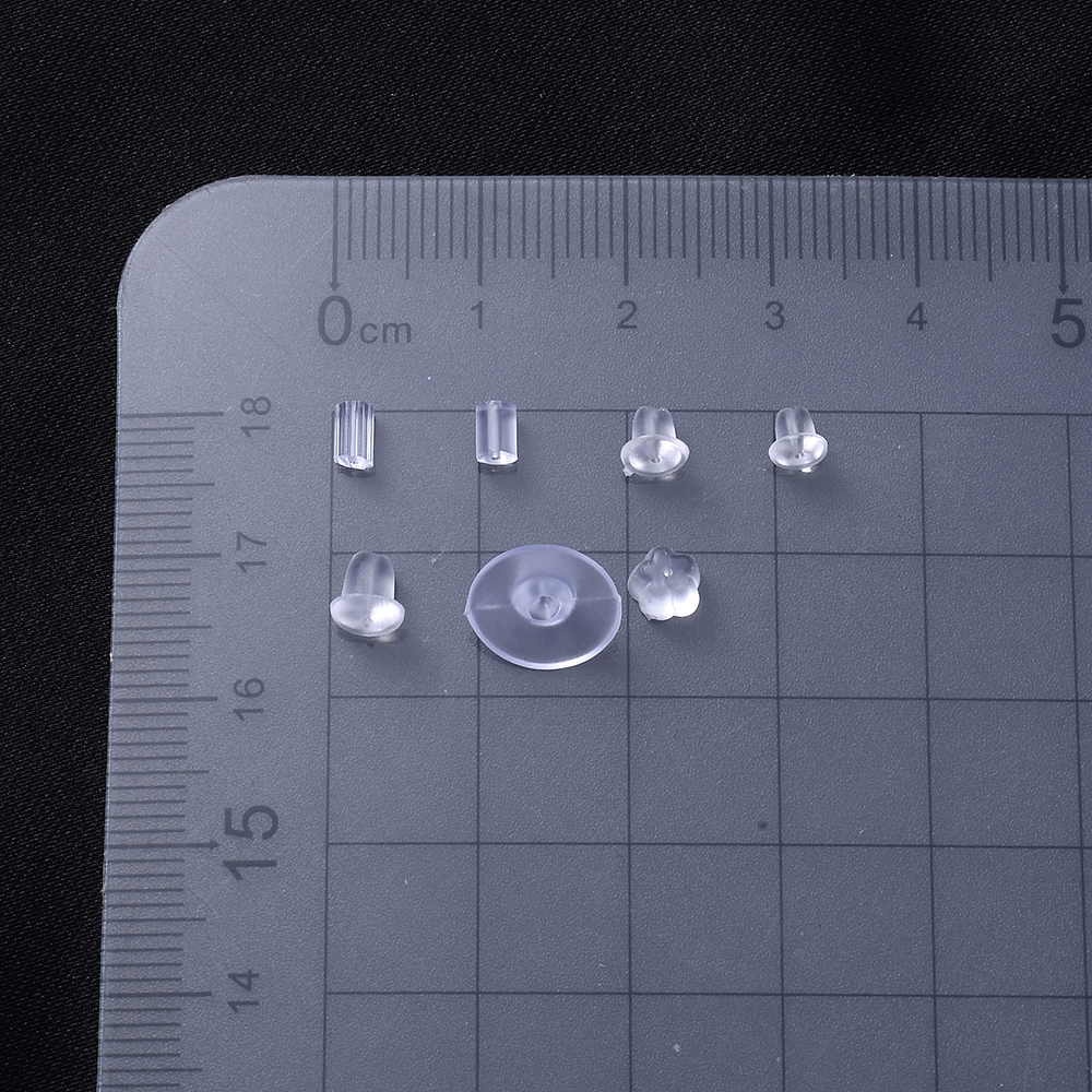 iYOE 500pcs Transparent Soft Silicone Rubber Earring Back Ear Stopper Clasp For Making Earring DIY Jewelry Findings