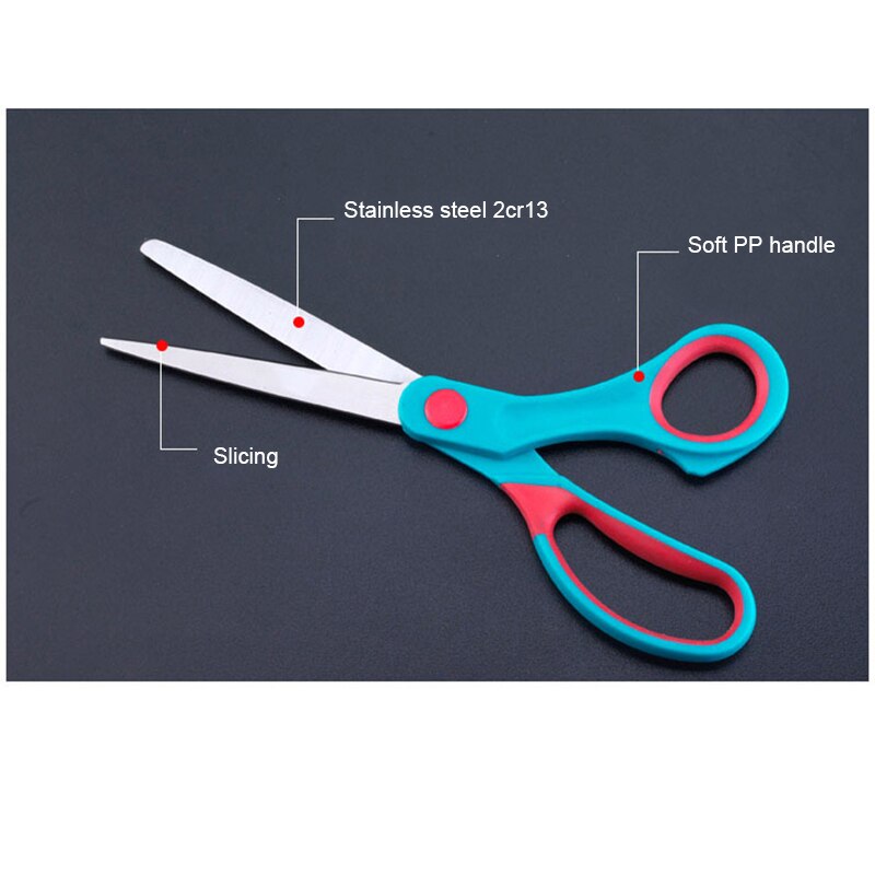 Stainless Steel Stationery Scissors w/Rubber Handle School and office Scissors Photo Paper-cutting Fabric Tailor