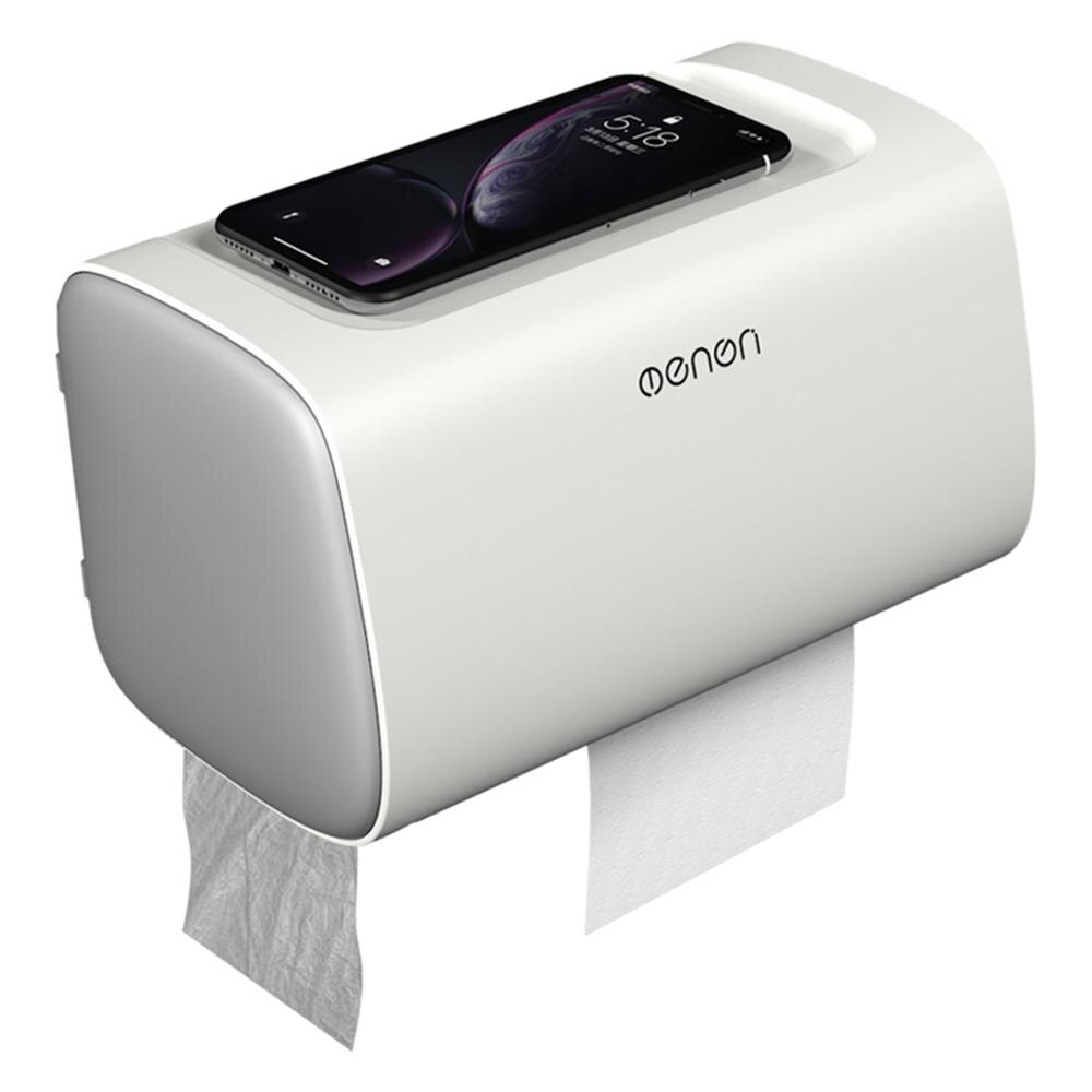 Waterproof Wall Plastic Mount Toilet Paper Shelf Bathroom Shelf Storage Box Portable Toilet Roll Holder