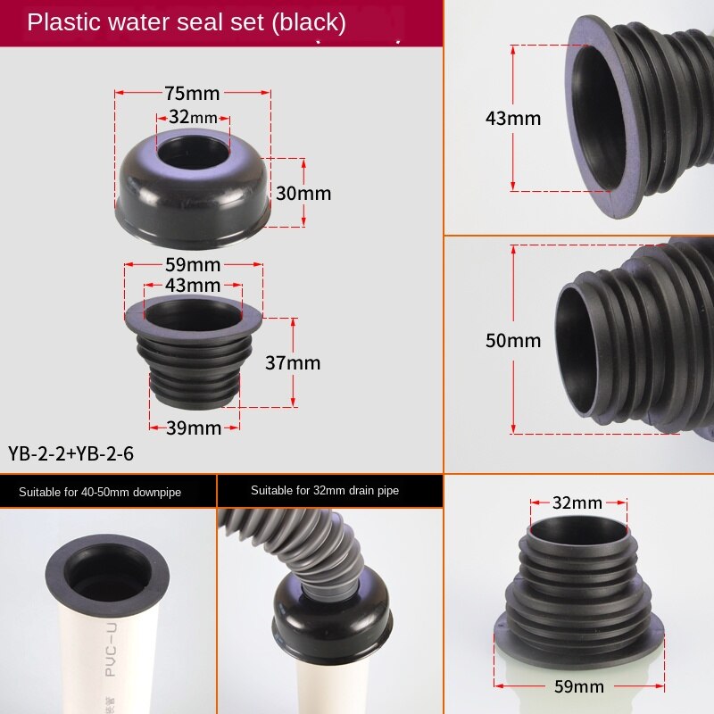 Schlecht waschbecken waschbecken rohr Deodorant Abdichtung Ring dekorative abdeckung 40/50/75 silikon stecker Anti-rückkehr wasser und insekten: Schwarz 32 Loch - Siegel
