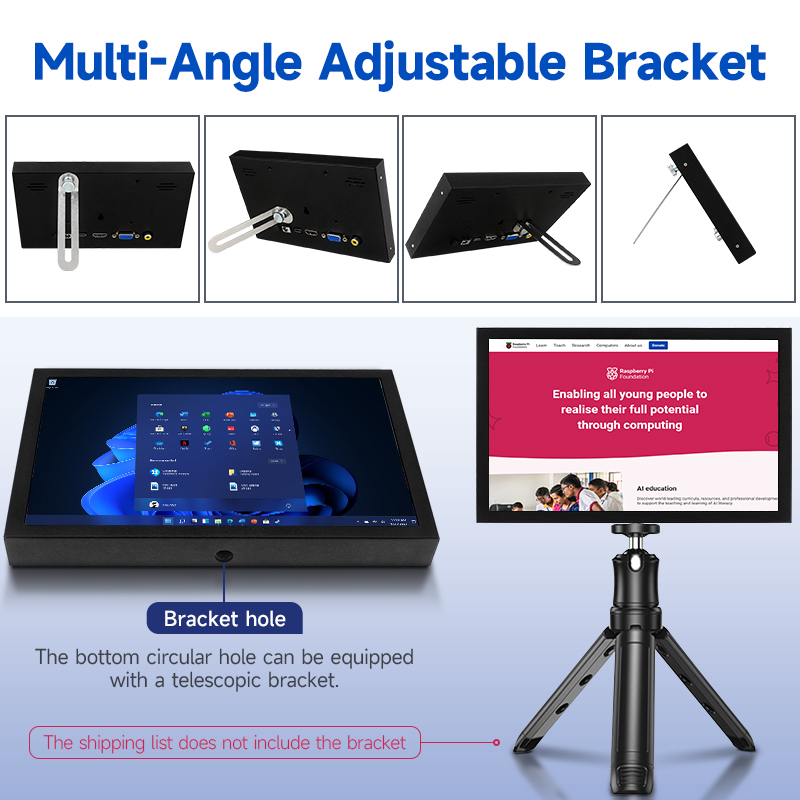 7 inch ips draagbaar scherm 1024 x 600 scherm hdmi-compatibel vga av-ingang dc type-c voeding voor pc laptop camera tv-box dvd lcd