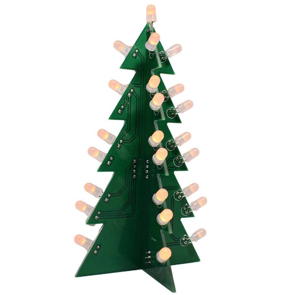 Diy Star Effect Stereo Led Decoration Christmas Tree Christmas Handmade Electronic Hobby Decoration Christmas Tree: yellow