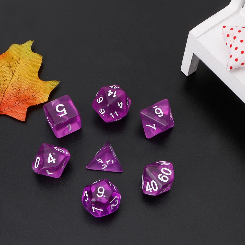 Dadi da gioco poliedrici trasparenti da 7 pezzi per Dragon Pathfinder D20 D12 2xD10 D8 D6 D4 Drop Ship