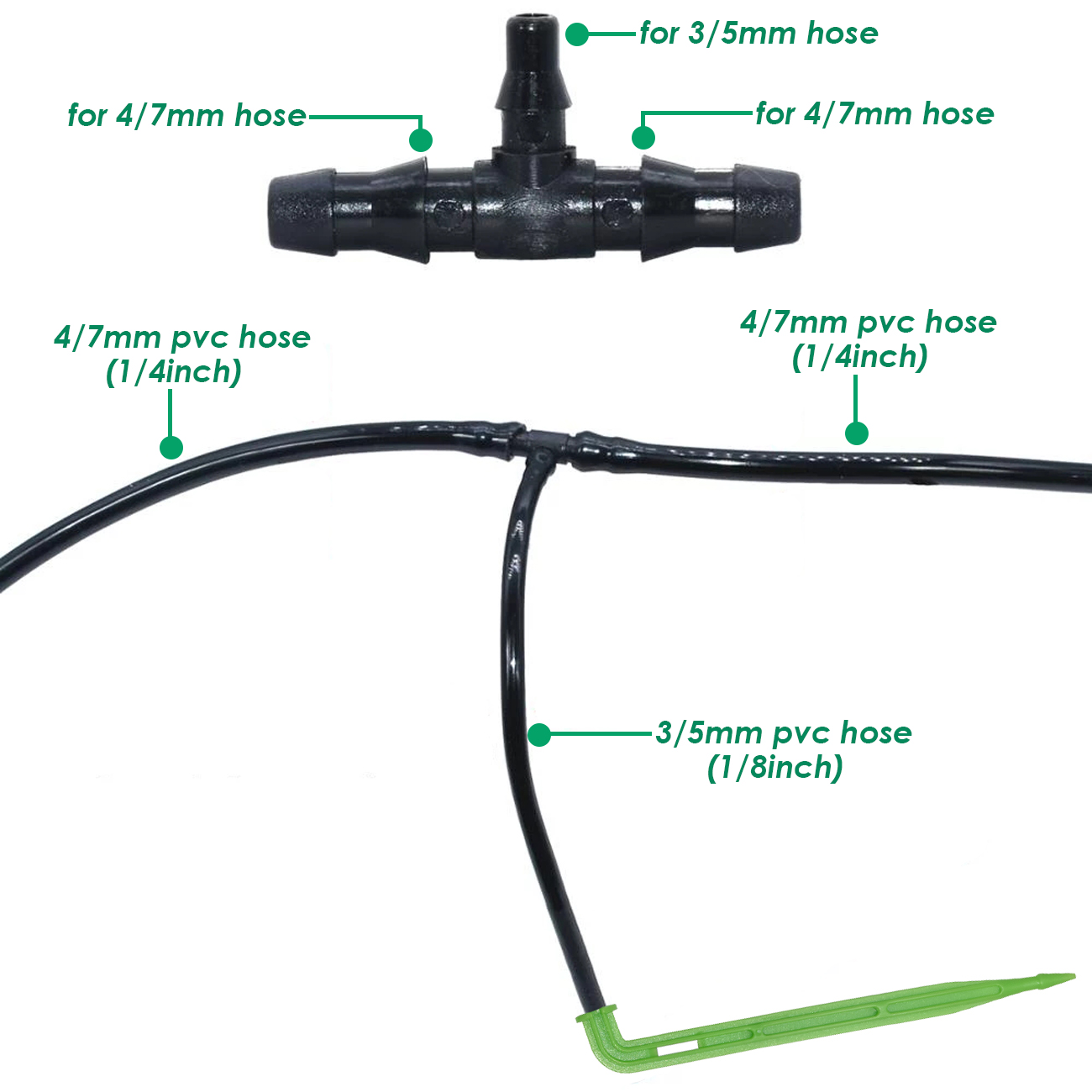 Sistema di irrigazione automatico per irrigazione a goccia KESLA giardino da 4/7 a 3/5mm da 1/4 a 1/8 kit tubo flessibile per piante da vaso bonsai domestiche serra