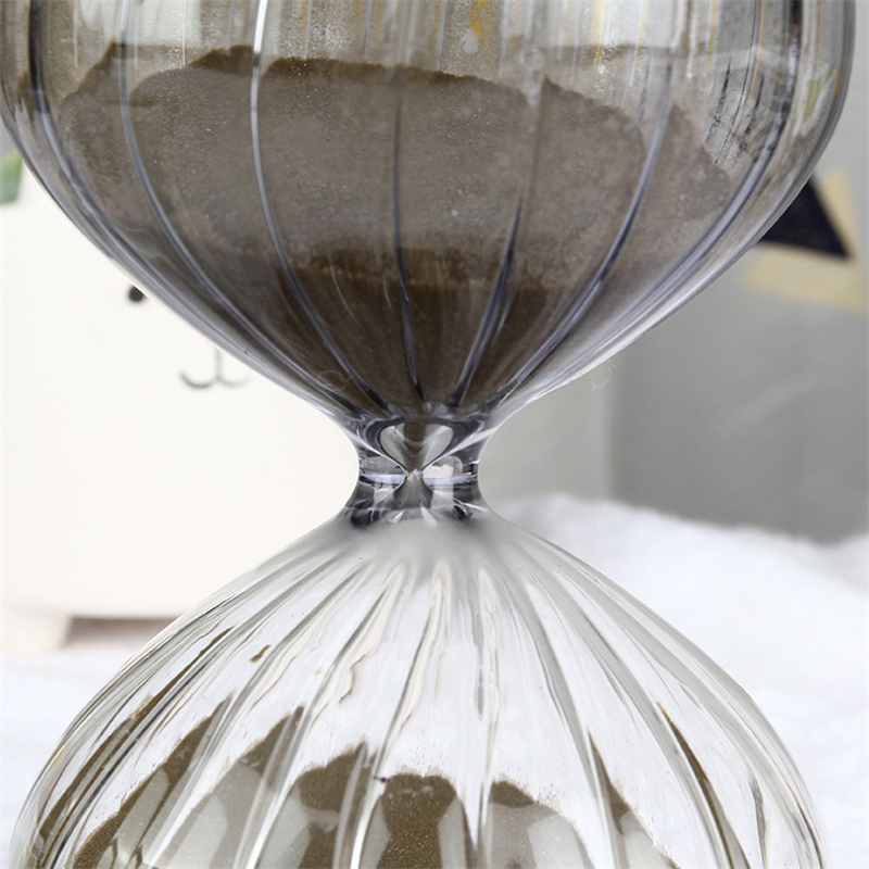 45 Minutes Hemispherical Stripes Hourglass Timer Time Management Tool Desk Decorative Clock Table Glass Sand Crafts