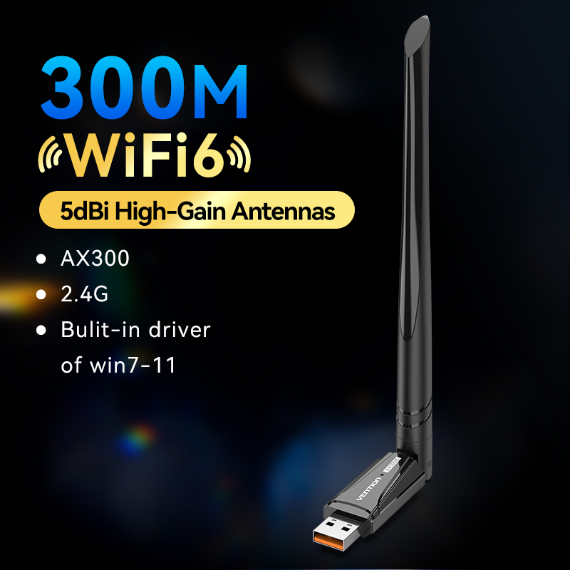 Vention WiFi Adapter AX900 WiFi6/5 5GHz&2.4GHz USB WiFi Dongle Antenna for Desktop Laptop USB Wireless Ethernet Network Card: WHITE