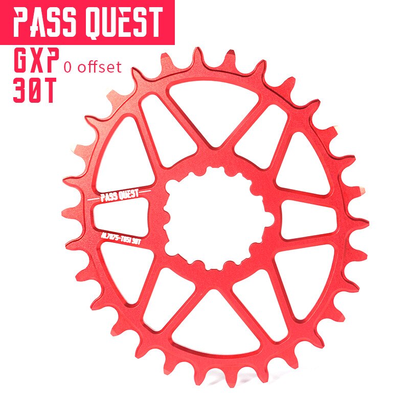 Pass quest offset 0mm gxp oval smal bred kedjekrans vevsats för sram  xx1 x01 mtb mountainbike kedja hjul cykel gear 30-42t: Gxp oval 30t röd