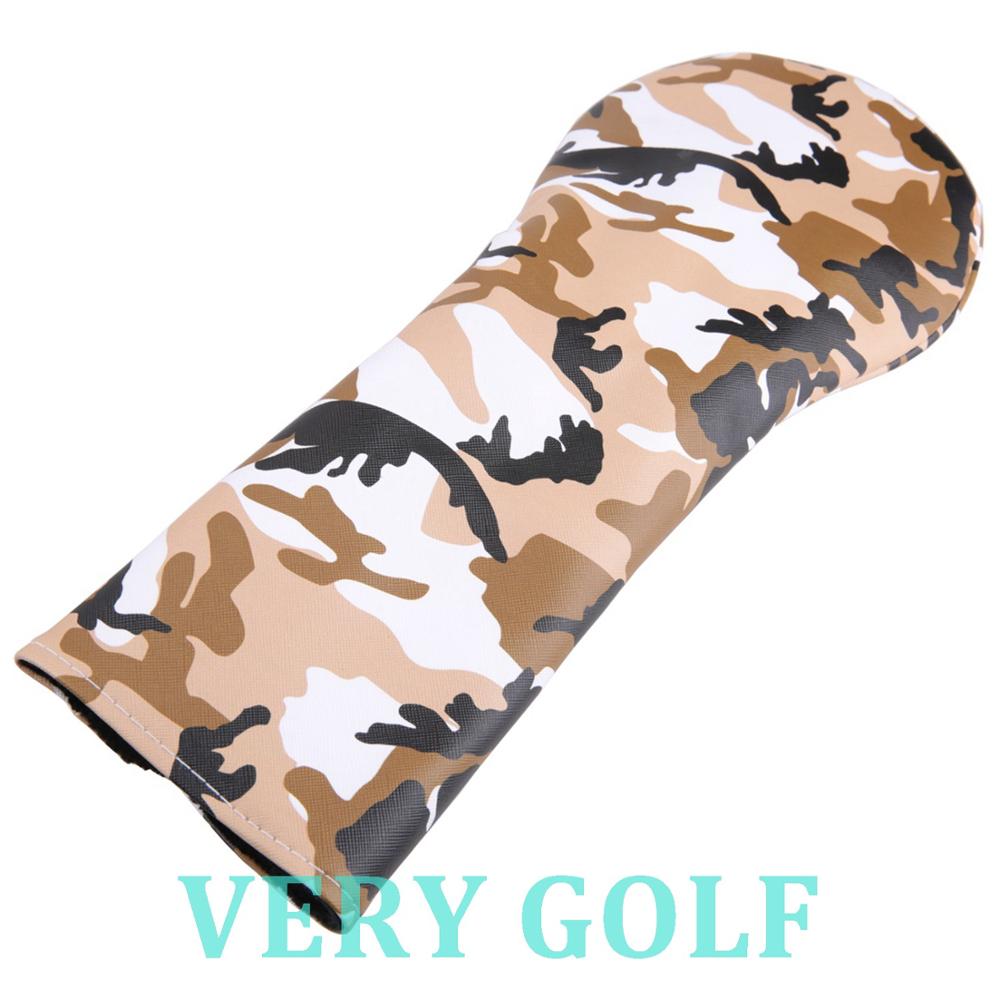 Golf Club Driver Fairway Wood Hybrid Head Cover Soft Polyester Leather with Yellow Camouflage Driver FW Hybrid Headcover