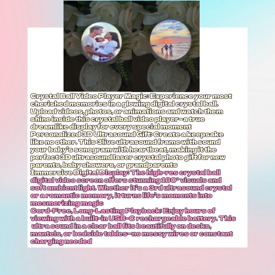 Creativo 3D cristallo sfera video giocare a Schermo Camera desktop arte Estetica Kawaii Decorazione della casa per bambini Accessori Regali