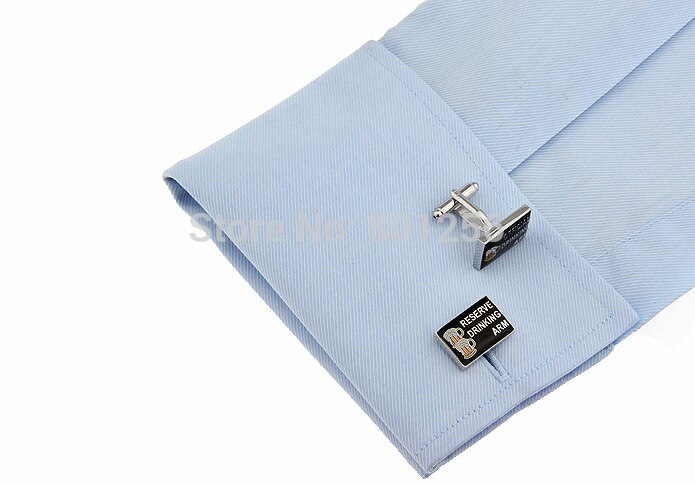 Cufflinks 3pairs/lot black color novelty funny beer drinking copper material men cufflinks whoelsale&retail