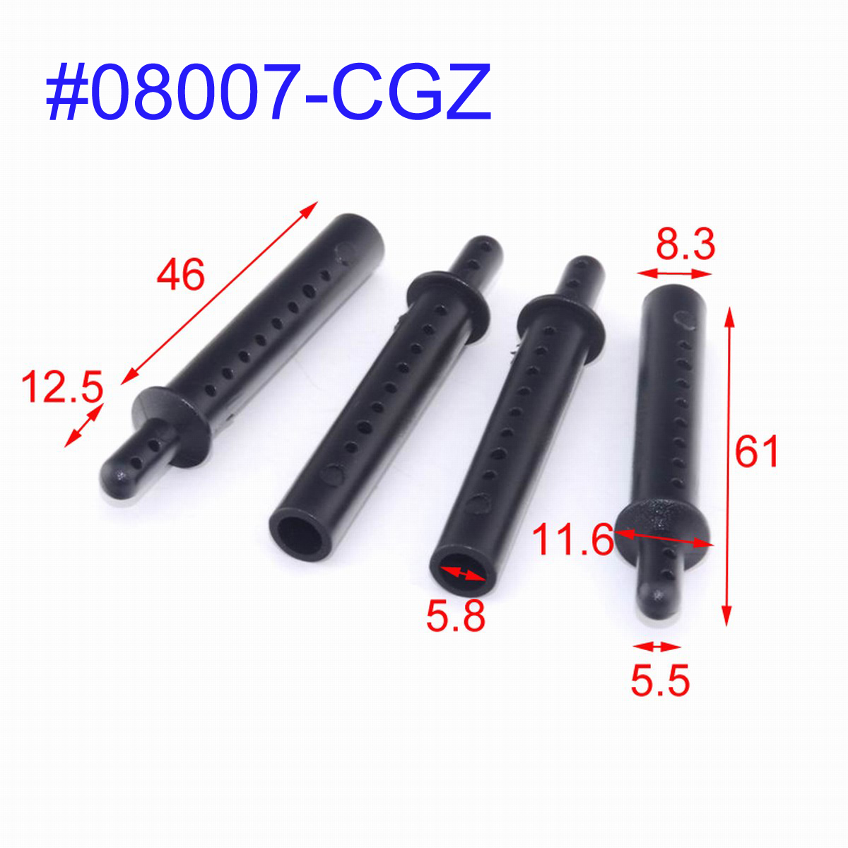 122037 02010 37011 08007 Plastic RC Car Shell Column Body Mount For 1/10 RC Car HSP 94123/94122/94102/94103 94170 94155: WHITE