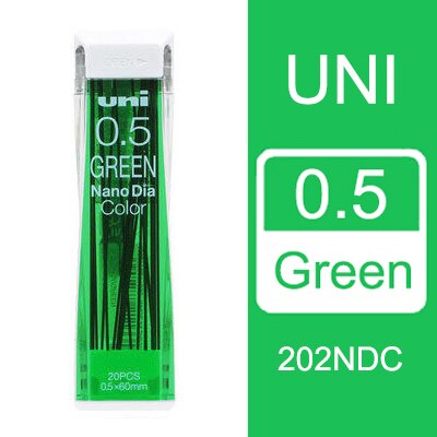 Japan uni nano dia farve 0.5-202 ndc farvet mekanisk blyant fører genopfyldning 0.5mm skriveartikler 202 ndc: Grøn