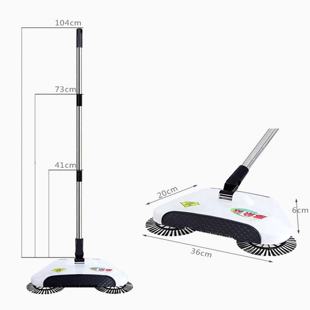 Automatische Veegmachine Machine Hand Push Magische Bezem En Stoffer Set Dweilen Machine Rvs 3 In1 Household Cleaning Tools