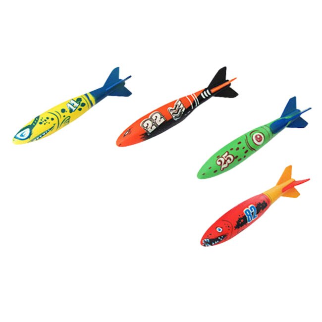 4Pcs Summer Swimming Pool Diving Toys Children'S Exotic Diving Torpedo Toys Swimming Pool Diving Throwing Torpedo Toys Water