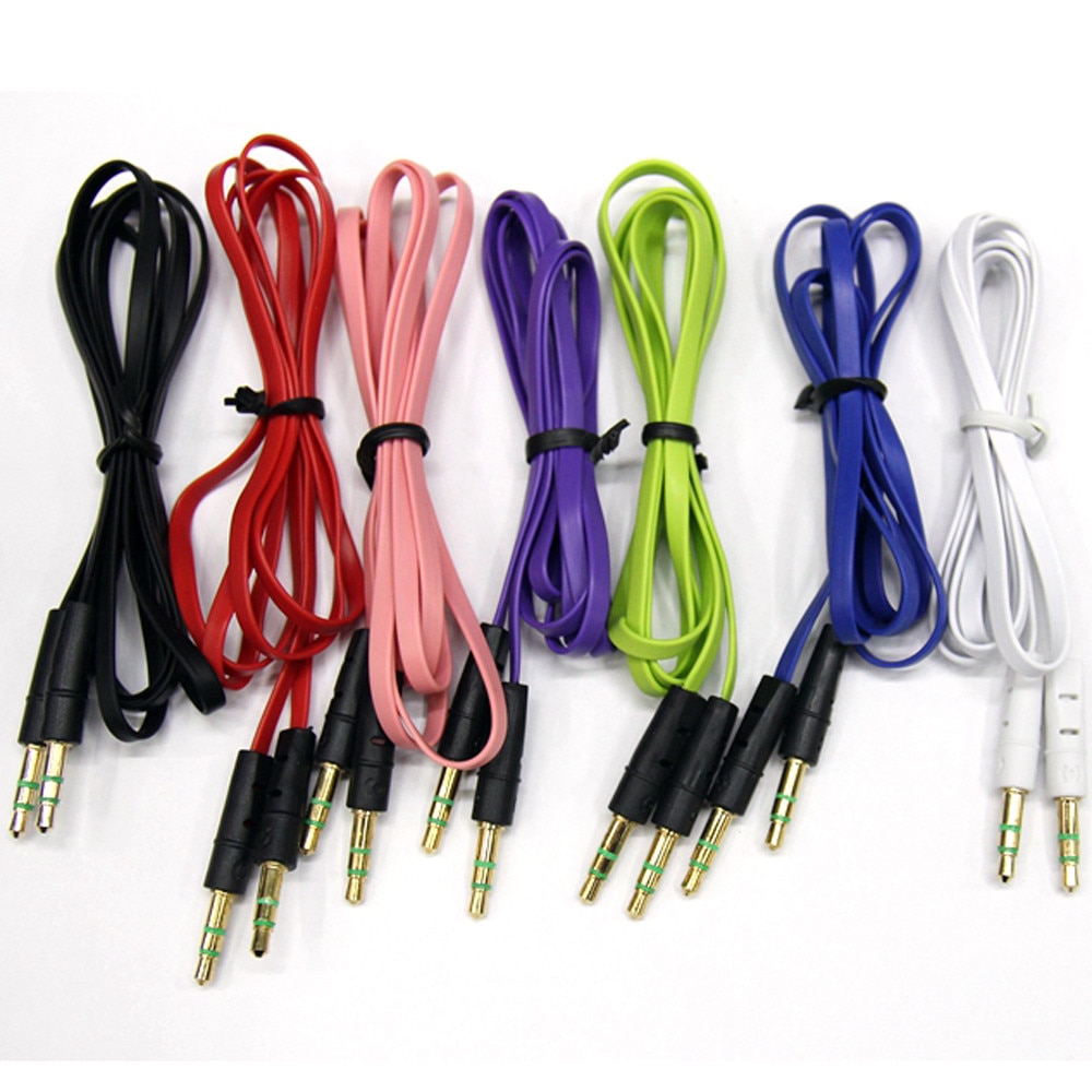 3.5mm Auxiliary Cable Audio Cable Male To Male Flat Aux Cable 1m Car-styling