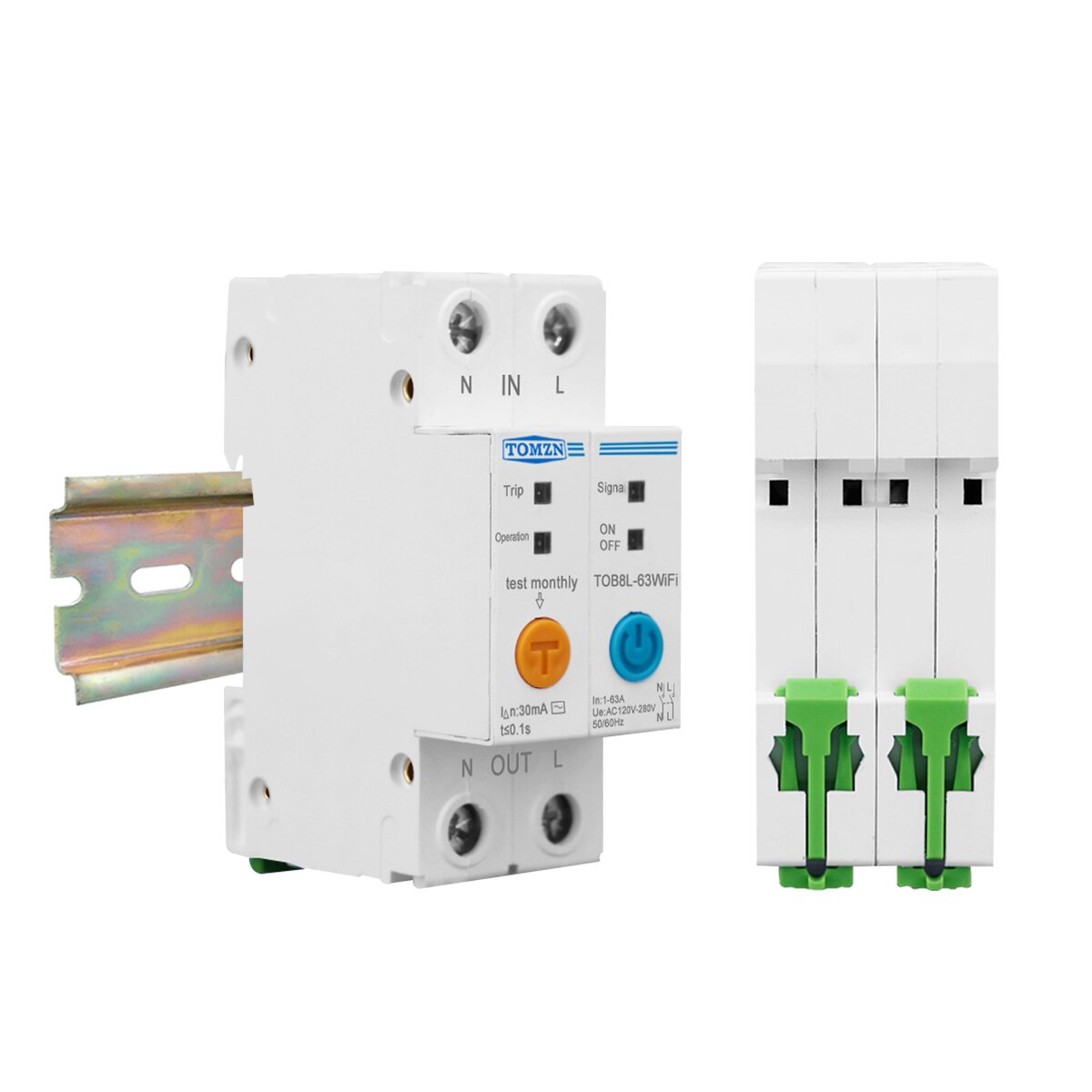 Eenfase Wifi Smart Energy Meter Kwh Metering Monitoring Circuit Breaker Timer Relais Met Lekkage Bescherming 63A Ewelink