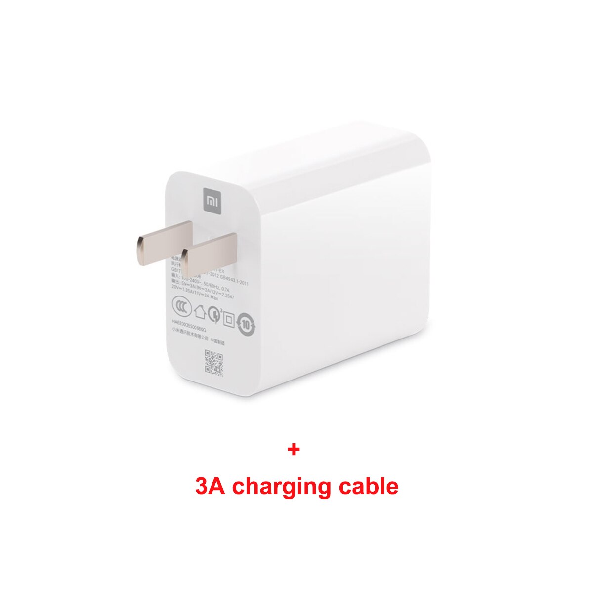 Xiaomi Original 33W 67W 120W Charger MDY-11-EX USB-A 5V-3A 9V-3A 12V-2.25A 20V-1.35A 11V-3A Max 100-240V 50/60Hz 0.7A: 33W Charger Set