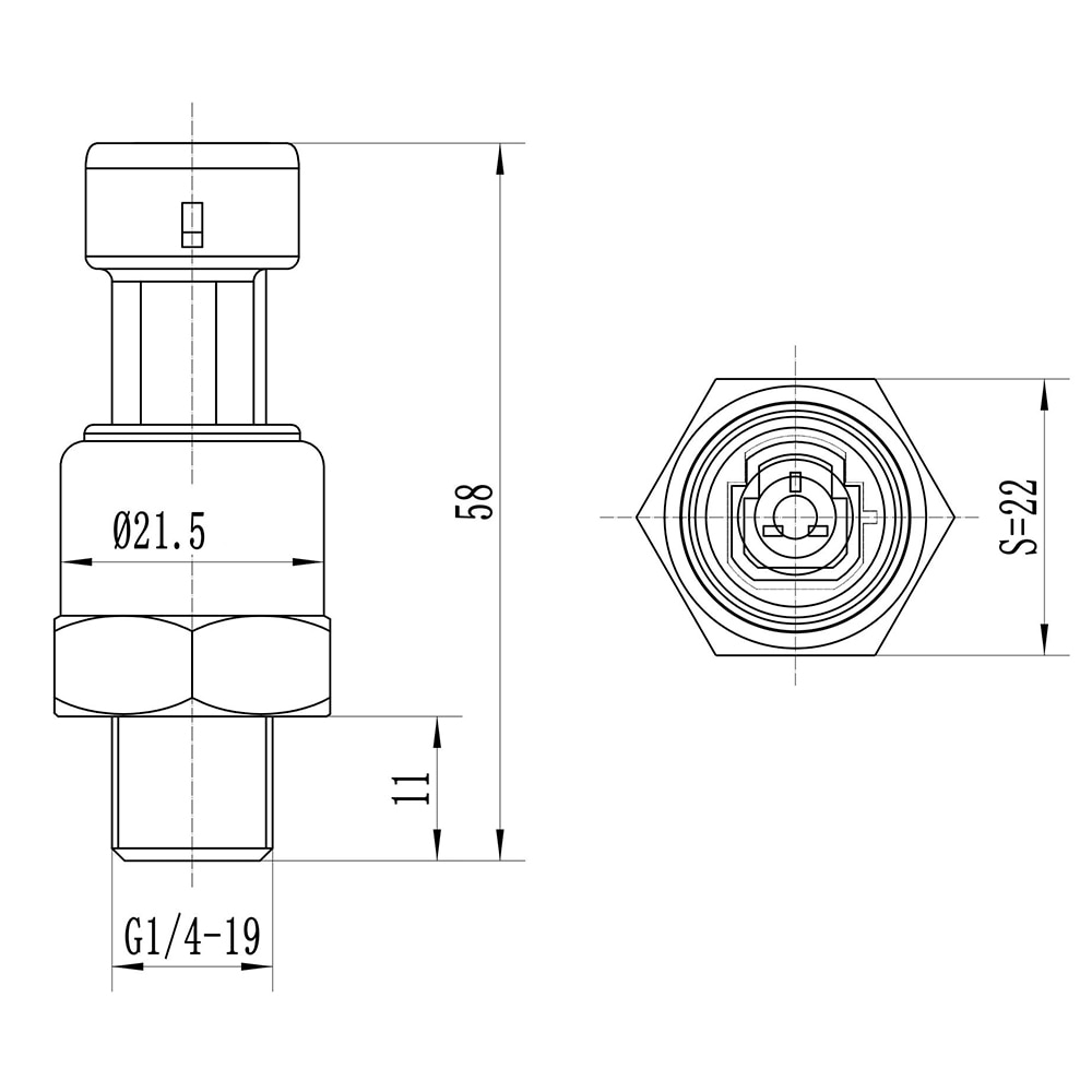 pressure sensor transducer transmitter for water oil fuel gas air car G1/4 1.2Mpa 174psi 5-12VDC ceramic sensor stainless steel